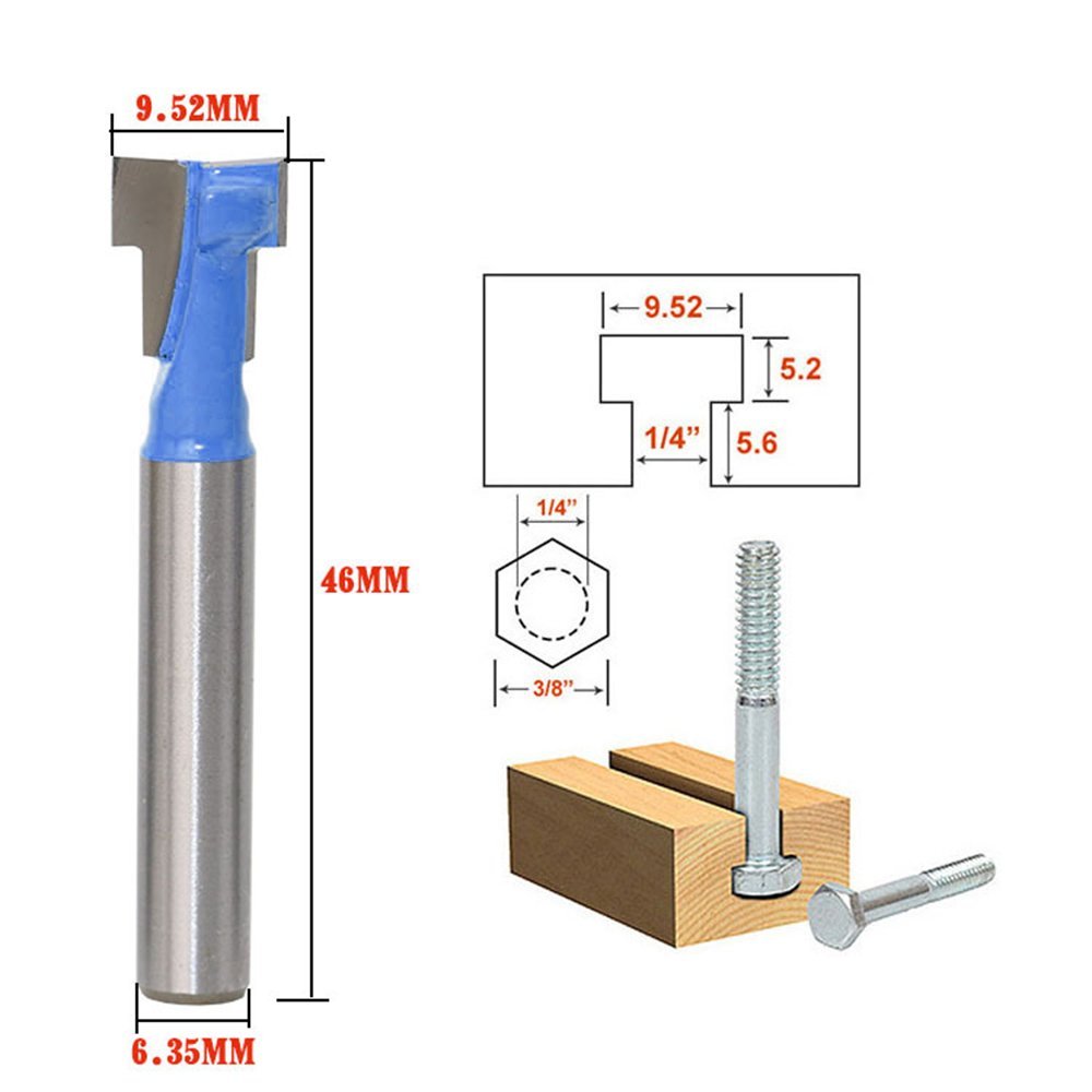 Woodworking Power Tools - A11I 1/4 Inci Shank T-slot Pemotong