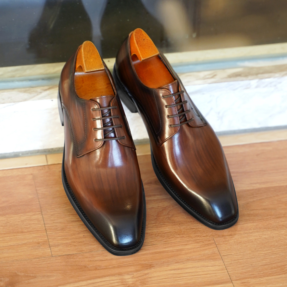 Woodworking Women - Sepatu Kasual Bisnis Pria Derby Kulit