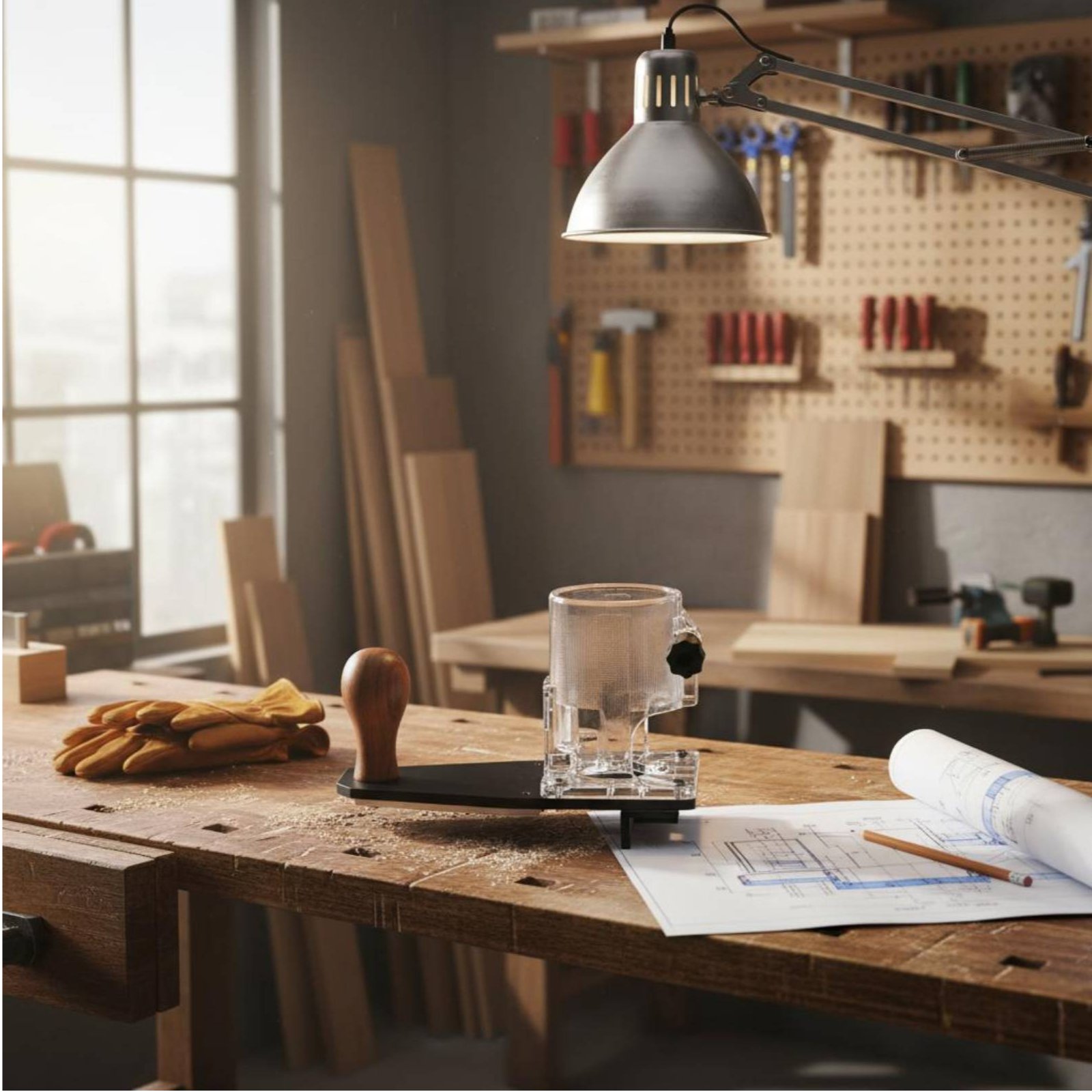 Woodworking Power Tools - Alat Pemangkas Tepi, Alas Router Bulat