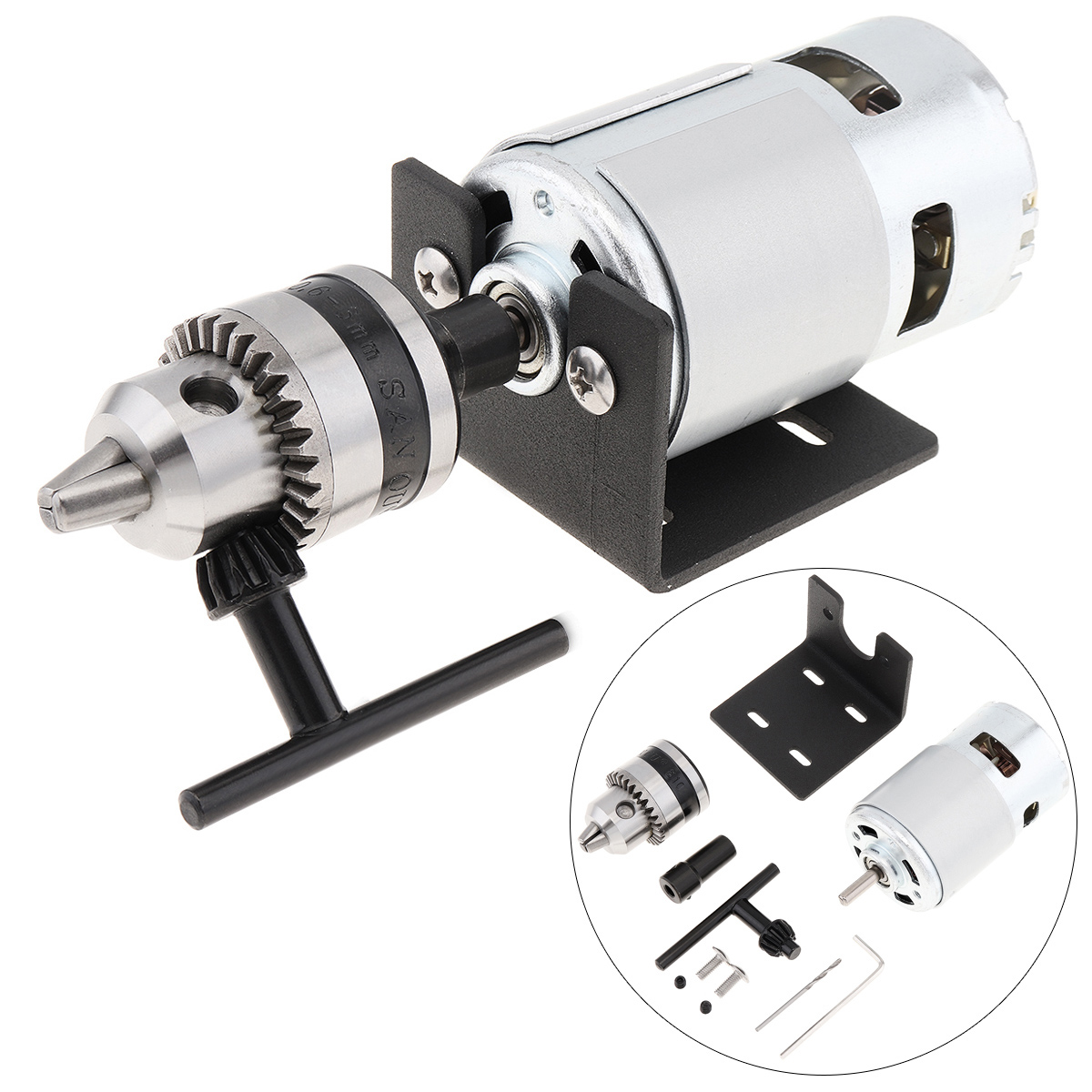 Woodworking Lathe Chuck - Motor bubut tekan 12-24v, bor tangan