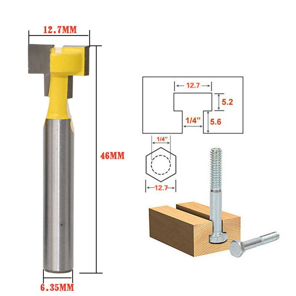 A11I 1/4 Inci Shank T-slot Pem - Woodworking Power Tools ulasan dan harga