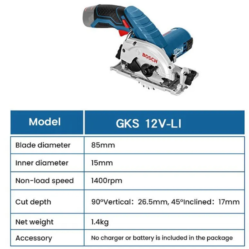 BOSCH GKS 12V-LI Gergaji Listr - Woodworking Saw ulasan dan harga